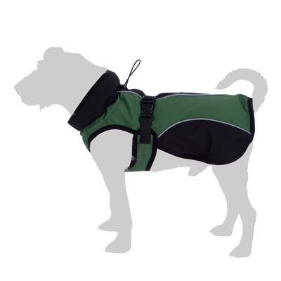 Myk skallfrakk til hund - Grønn