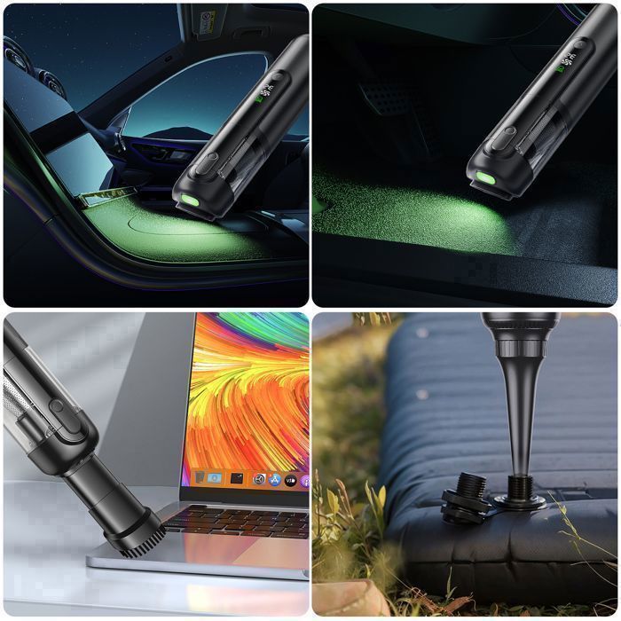 Powerful Cordless Handheld Vacuum Cleaner 16500 Pa, 2-in-1 Suction & Blowing, Car Vacuum with Light, One-Click Emptying