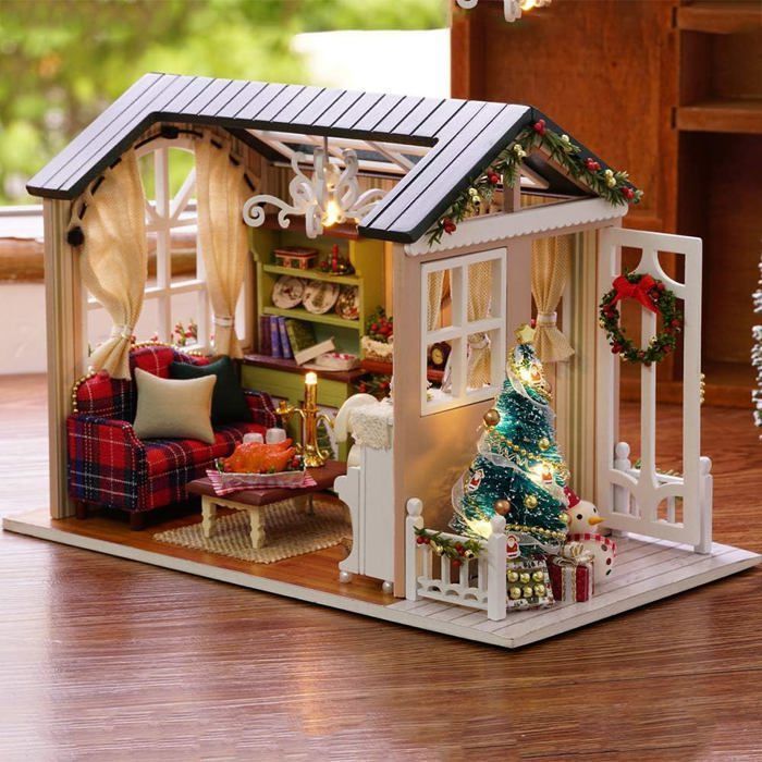 Kit de Casa de Bonecas em Miniatura 3D - GIGICIAL - Faça Você Mesmo com Móveis, Iluminação LED e Música