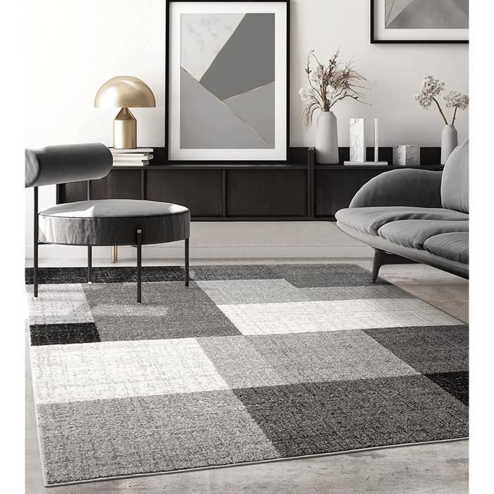 Living room rug - THE CARPET - PEARL - Geometric - Grey - 240x330 cm