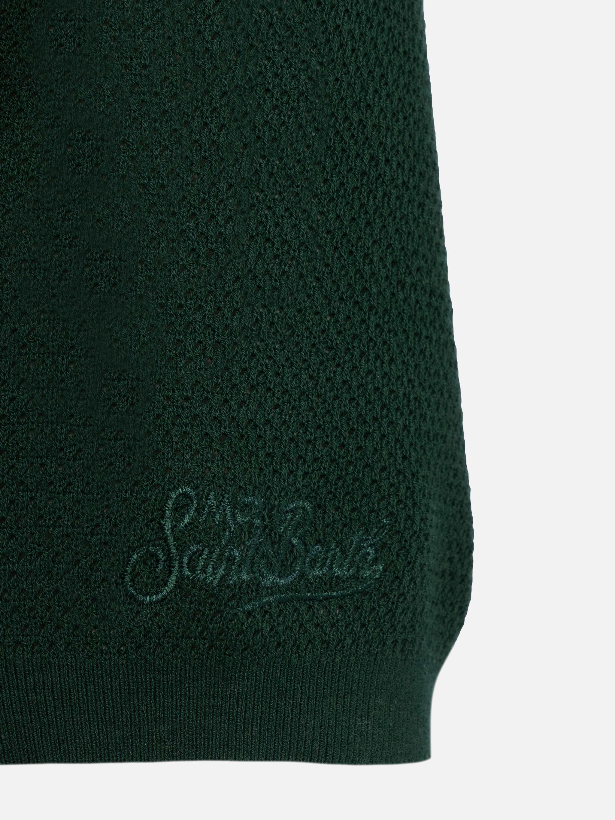 Sloan poloshirt zonder knoopjes in groen mesh