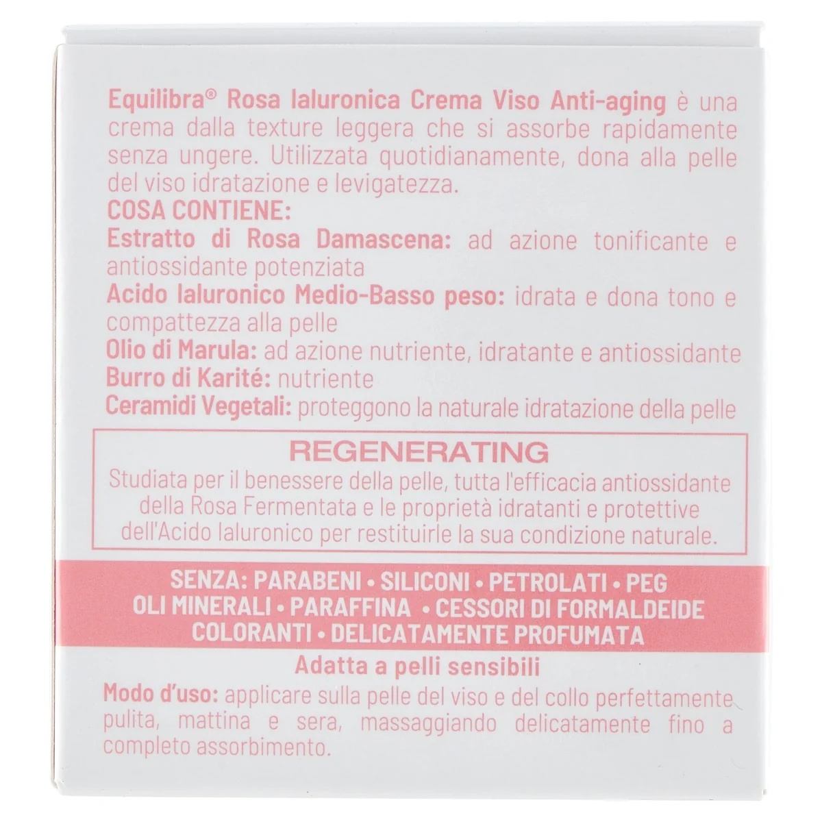 EQUILIBRA Equilibra Hyaluronic Rose anti-aging crème 50ml anti-aging crème
