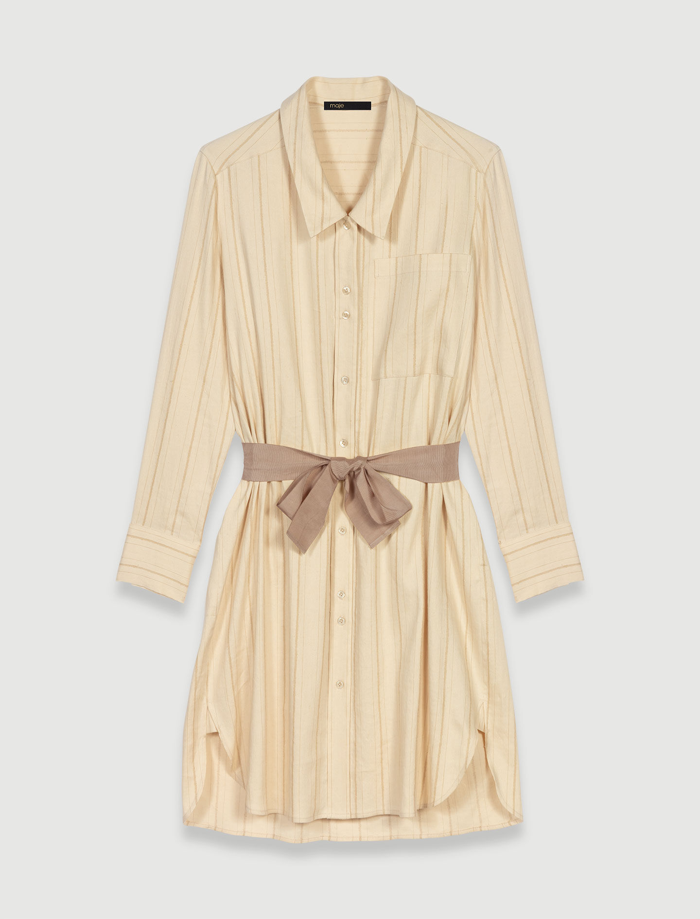 Overhemdjurk met riem - Beige