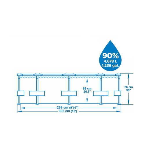 Piscine tubulaire démontable Bestway Steel Pro Max 305x76 cm
