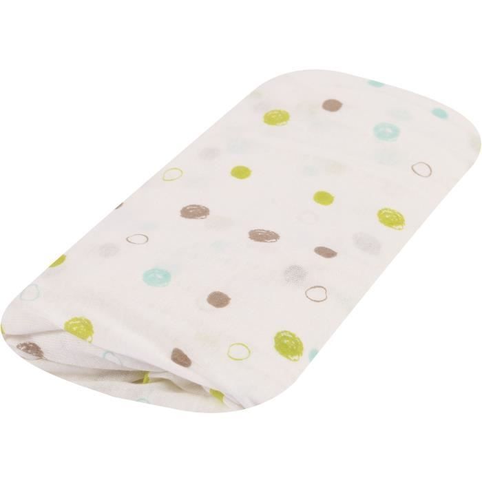 Sábana bajera ajustable - DOMIVA - 70 x 140 cm - Jersey - Estampado Pandipanda Crudo