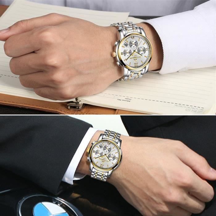 Orologio da uomo SHARPHY, marchio di moda 2019, bracciale - data - impermeabile - al quarzo - analogico - oro e argento