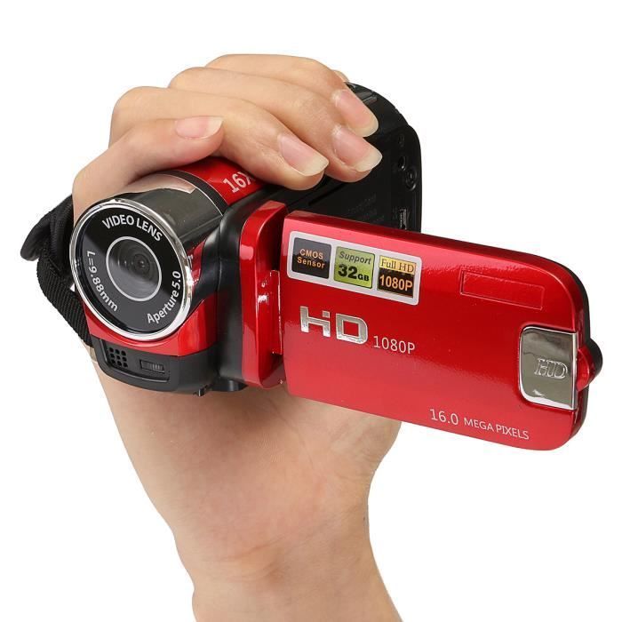 16MP CMOS 16X Zoom 2.7''  FHD 1080P LCD Digital Vidéo Caméra Caméscope DV Numérique Rechargeable Cadeau ROUGE