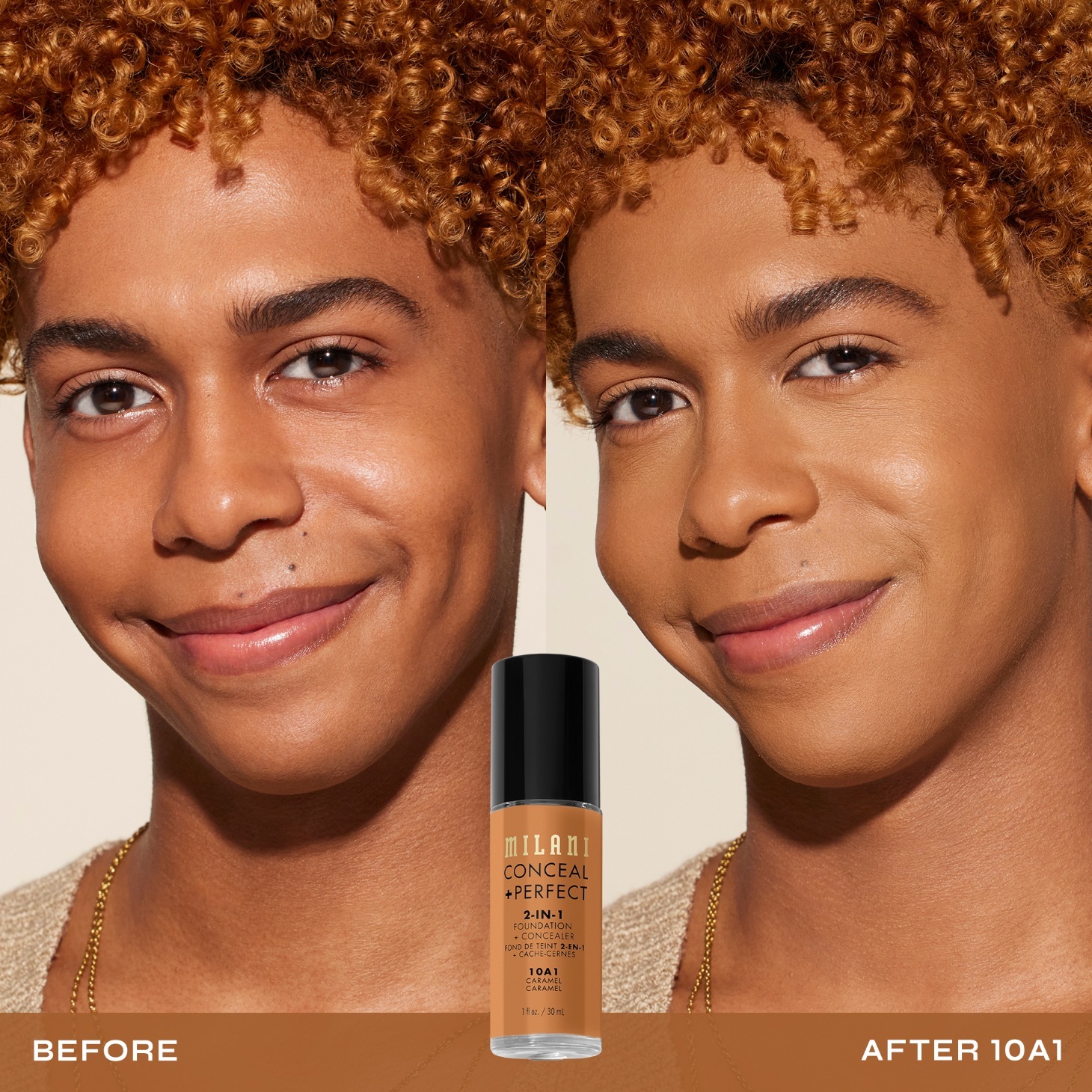 Milani Foundation 2-in-1 korektors + - 30 ml