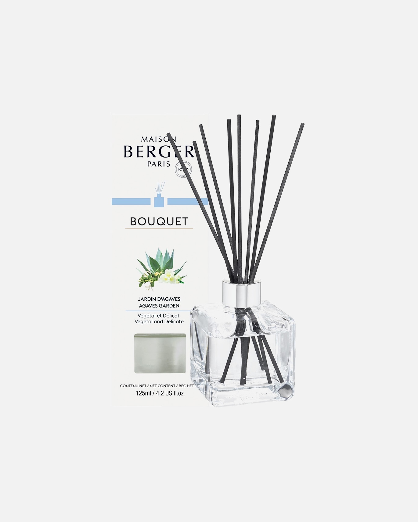 Maison Berger BOUQUET GLAÇON TRANSPARENT VERRE JARDIN D'AGAVES