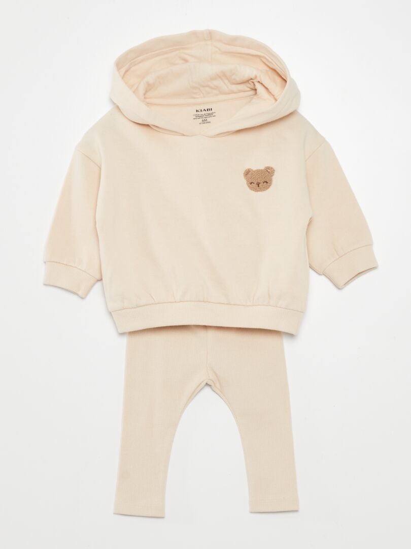 Hoodie + Leggings Set - 2-delig - BEIGE