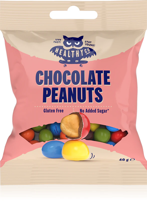 Amendoins cobertos com chocolate da HealthyCo