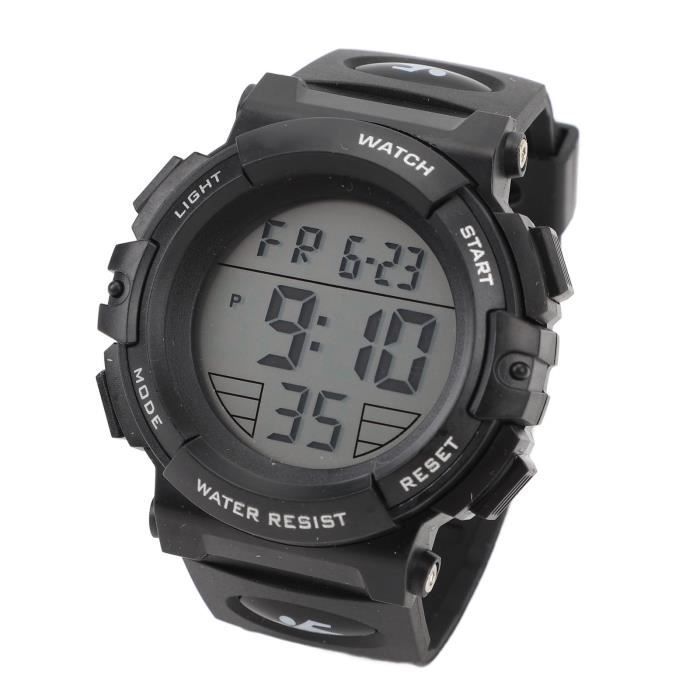 Reloj deportivo ESTANK para hombre - Digital con calendario y alarma - Resistente al agua - Negro