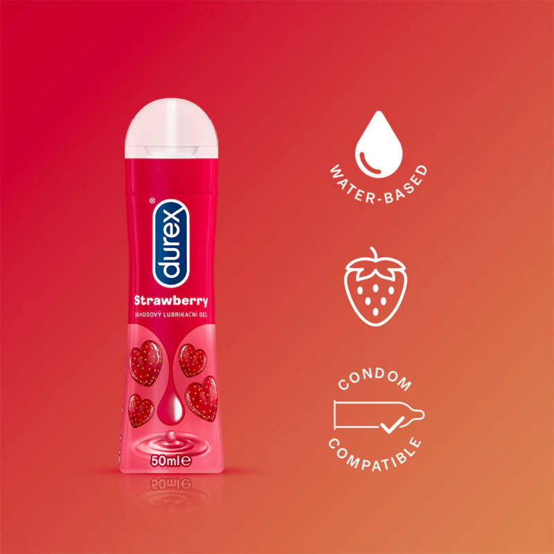 Gel lubrificante Durex com sabor de morango