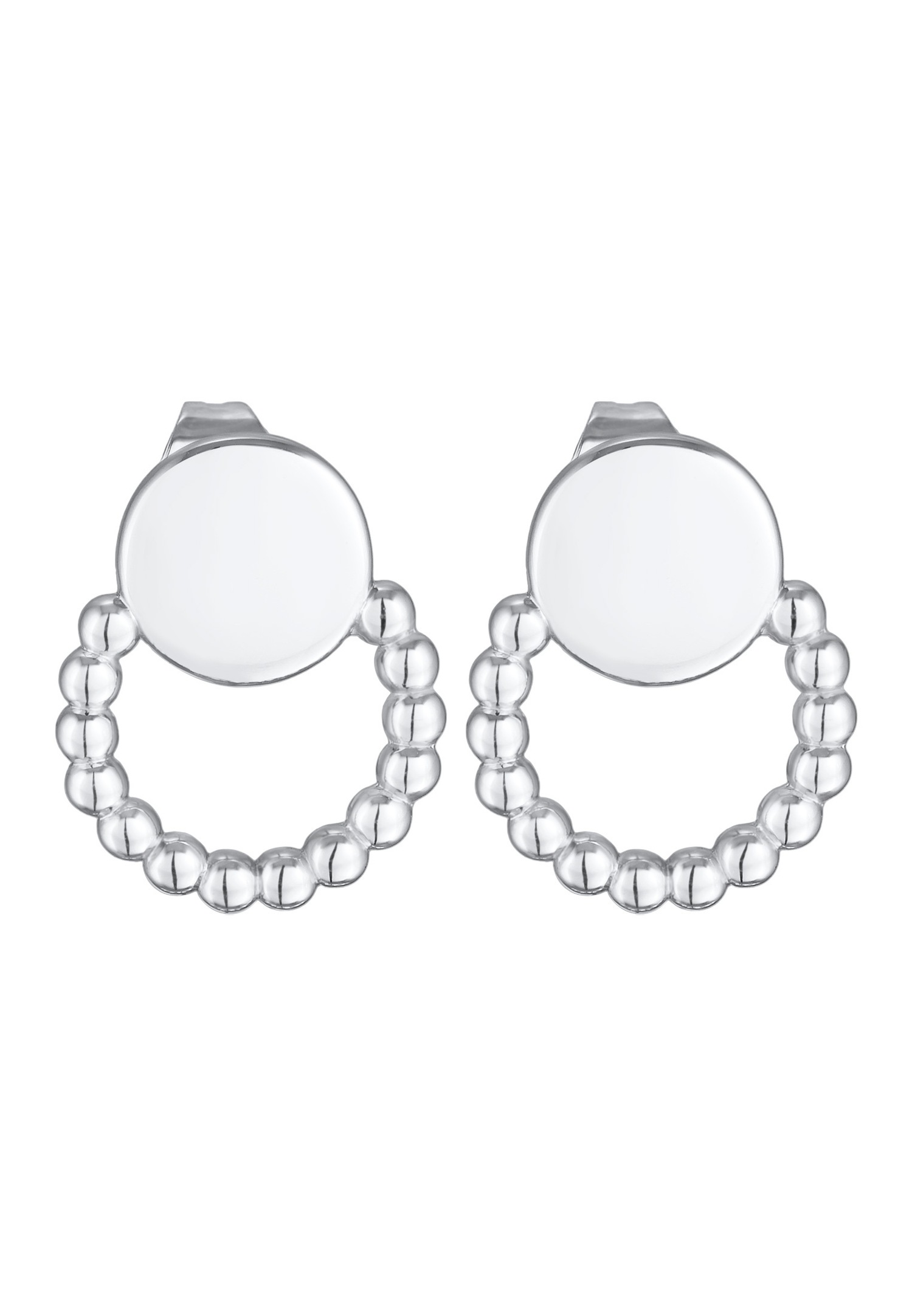Elli Femmes Clous d'oreilles Plaquette Design Géo Couleur Argent