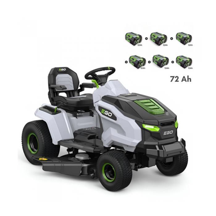 Tondeuse tracteur à batterie coupe 107 cm, 6 batteries 12Ah et chargeur 1600W - EGO TR4201E