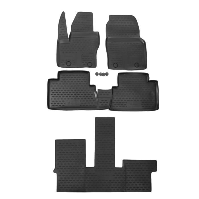 Alfombrillas de goma 3D - J&J AUTOMOTIVE - Ford Grand C-Max 2010-2019 - Negras - Ajuste a medida - Antideslizantes