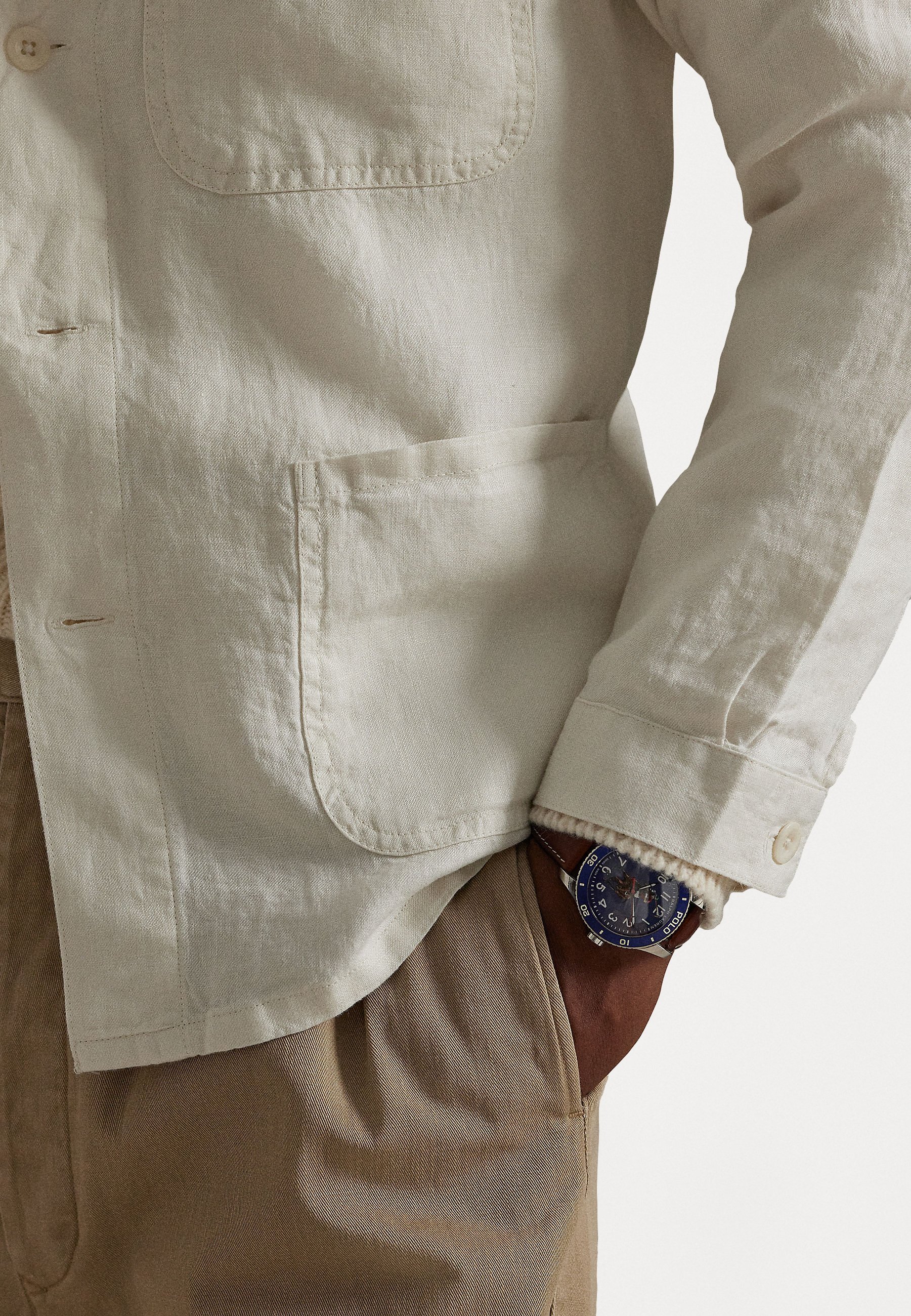 Polo Ralph Lauren VESTE UTILITAIRE EN LIN - Veste légère - crème antique