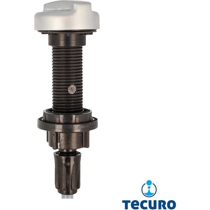 Desagüe de fregadero Tecuro de acero inoxidable de 3 1/2'' con colador extraíble y control giratorio (cable de 50 cm)