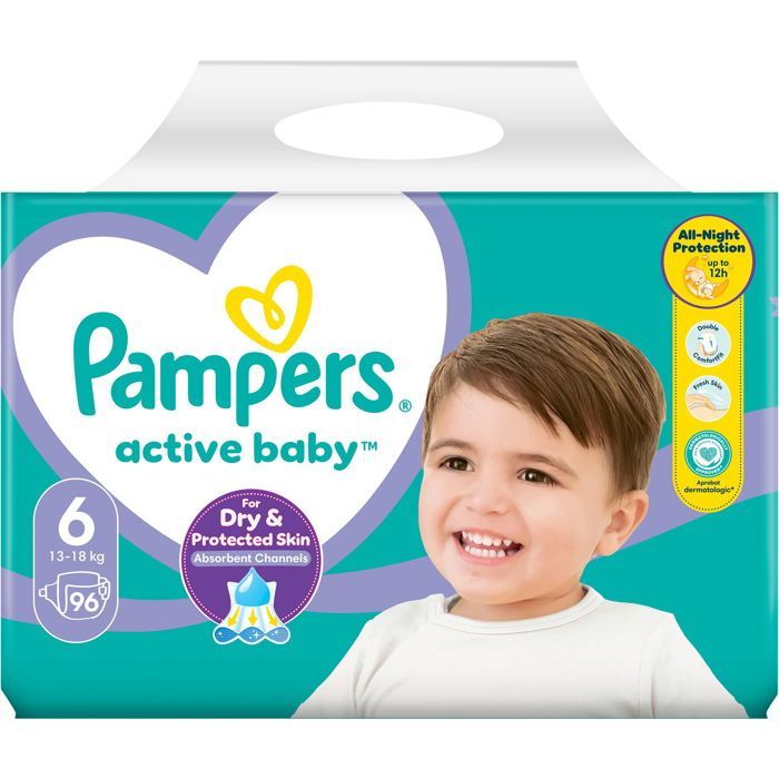 PAMPERS Active Baby taille 6 (96 pièces) - paquet mensuel