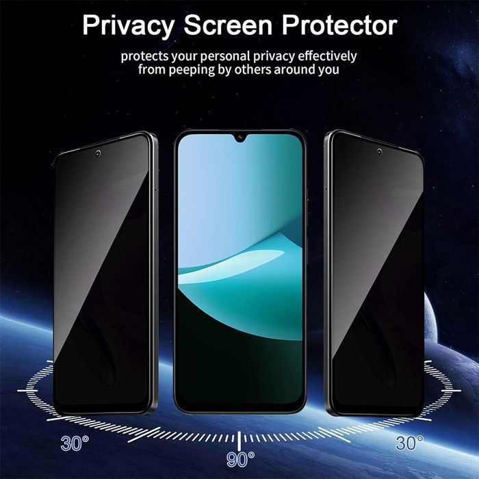 2 Anti-Spionage-Displayschutzfolien aus gehärtetem Glas für Xiaomi Redmi 15C 4G/5G – stoßfest und kratzfest