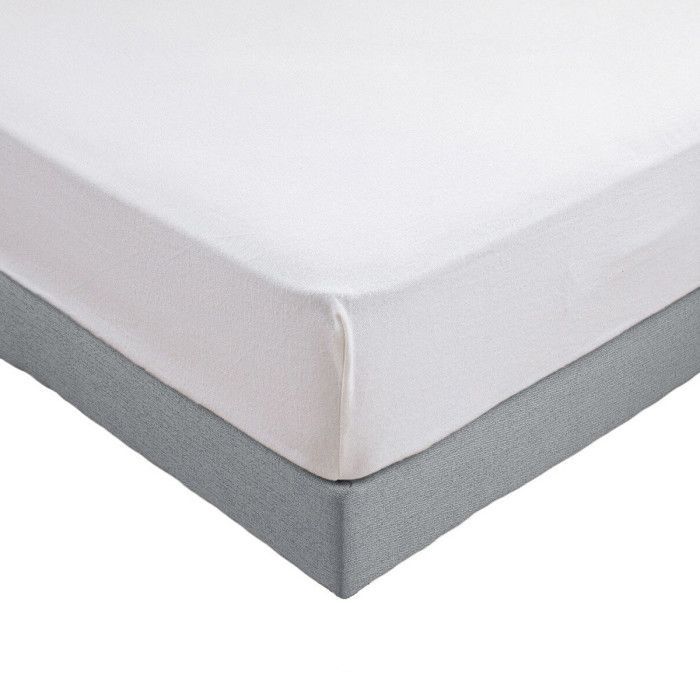 ALPES BLANC - Protector de colchón 140x190 cm - 100% algodón 400 g/m² - Suave y transpirable - Bolsillos de 30 cm de profundidad para un ajuste perfecto