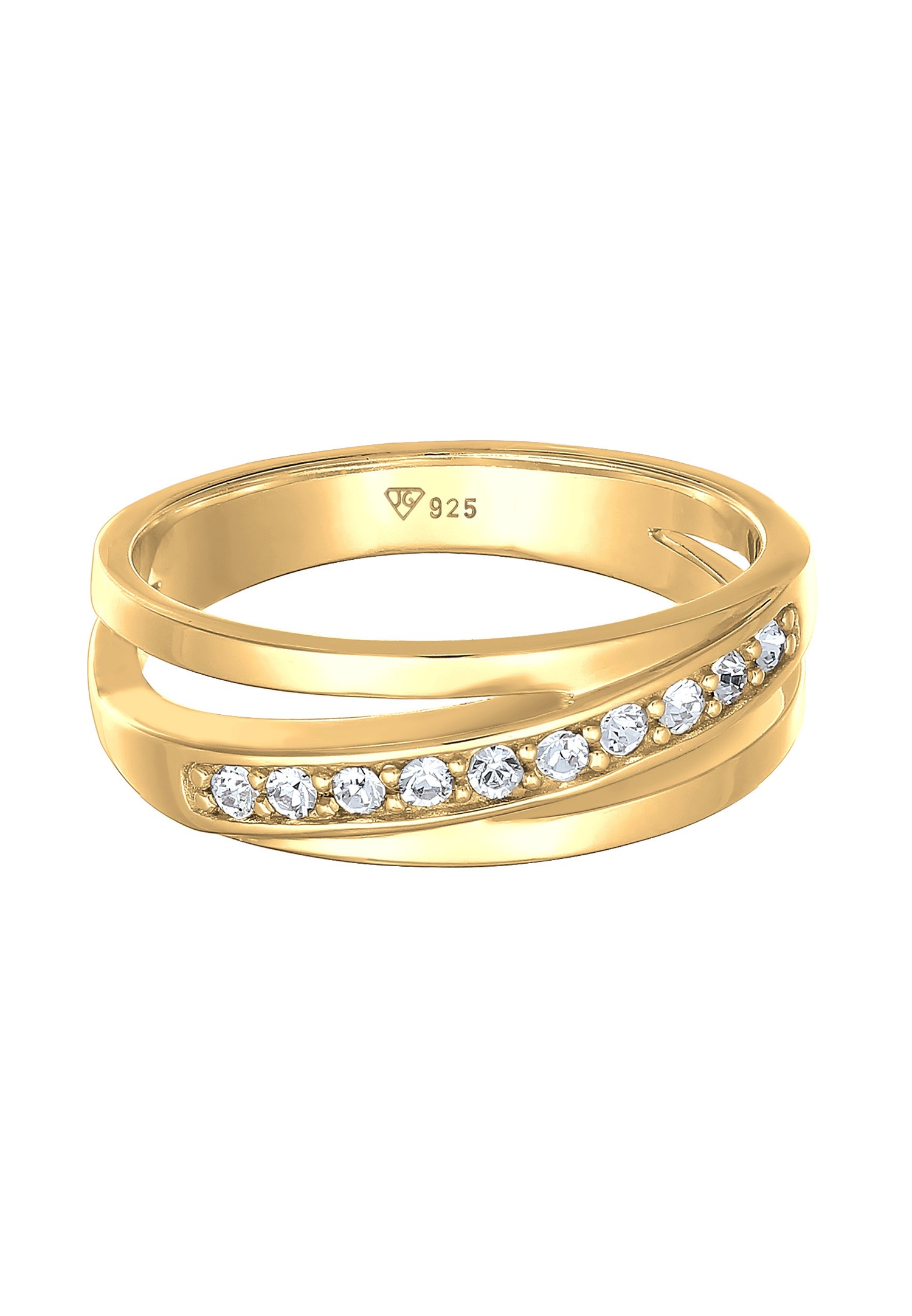 Elli Femmes Bande élégant avec cristaux en argent sterling 925