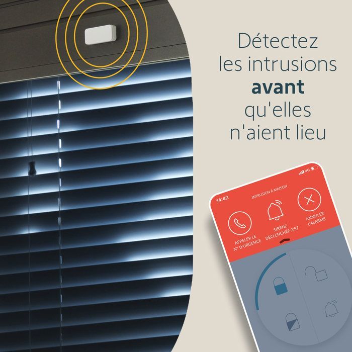 SOMFY 2401488 - Confezione da 5 IntelliTAG - Rilevatori di vibrazioni autoprotetti per uso interno o esterno - Rilevamento frontale