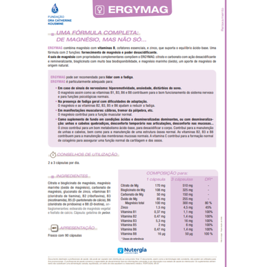 Nutergia Ergymag Magnesium Deacidifying Formula kapsle proti únavě 90 kapslí 90 kapslí