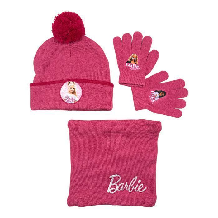 Gorro, calentador de cuello y guantes de Barbie: producto oficial de Barbie.