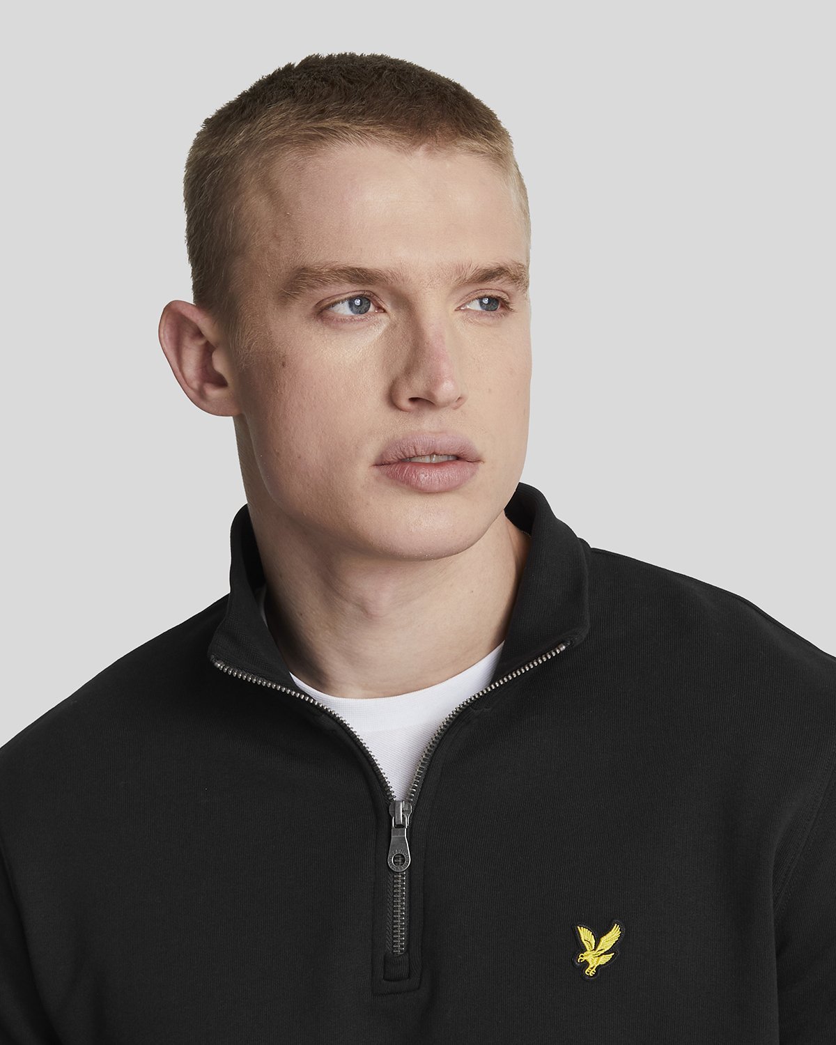 Lyle & Scott LOOPBACK QUARTER ZIP - Sweatshirt - tiefschwarz