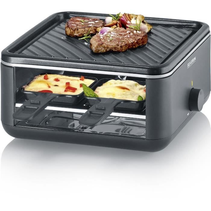 SEVERIN Raclette Grill - RG2360 - Serves up to 4 people - Compact 24x24cm - 800W