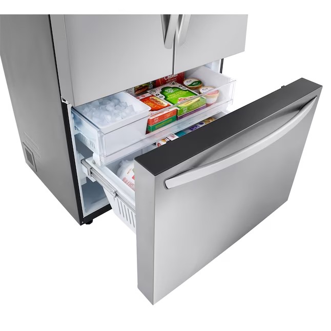LG Counter-Depth MAX 26,5-cu ft (750 Liter) French-Door-Kühlschrank mit Eiswürfelbereiter (Edelstahl) ENERGY STAR