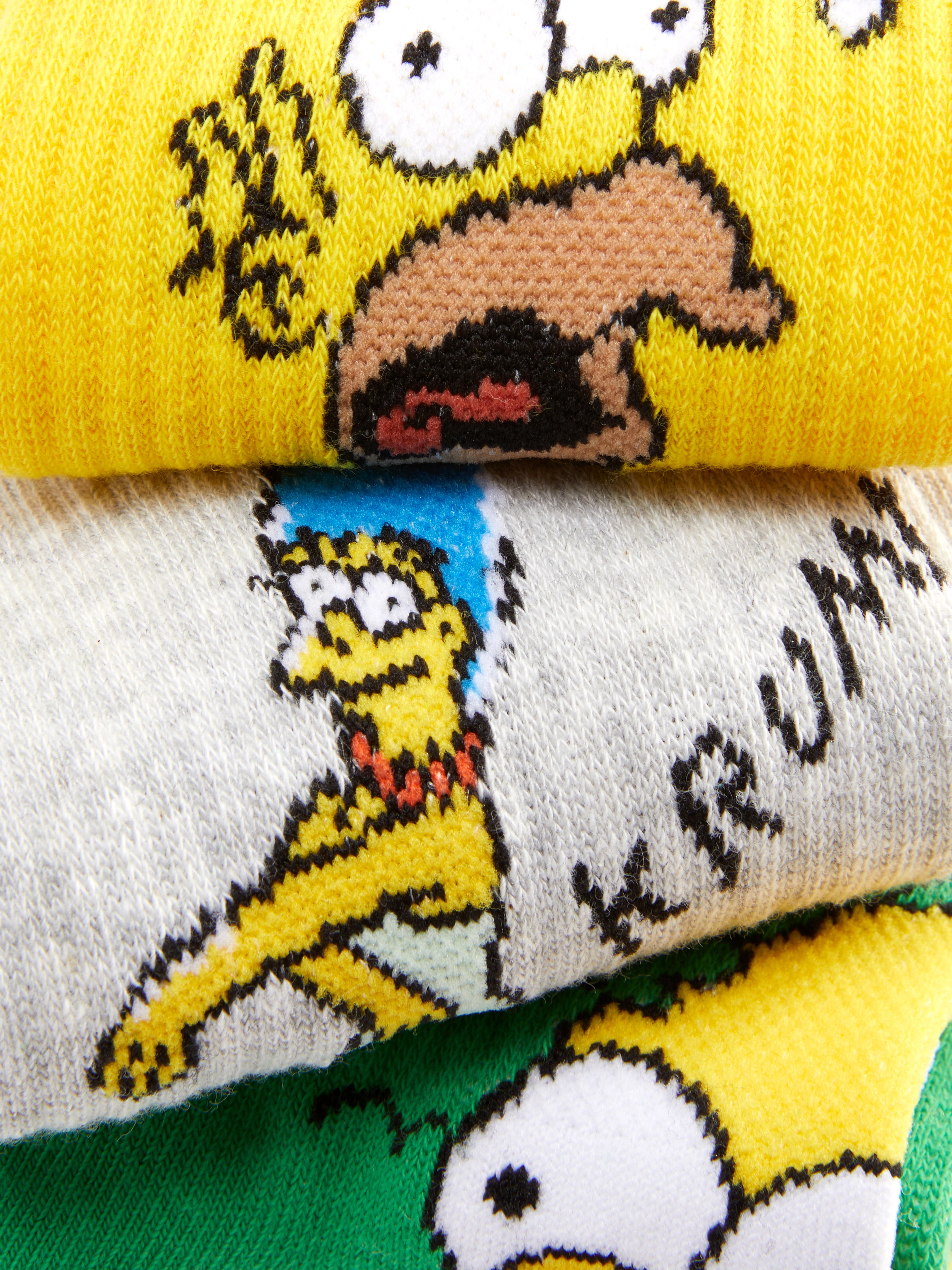 Șosete până la gleznă cu The Simpsons, 3 perechi Trei șosete până la jumătatea gambei cu modele distractive The Simpsons