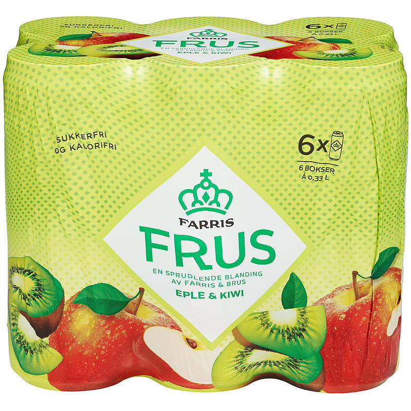 Farris Farris Frus 0,33 l æske 6-pak æble/kiwi