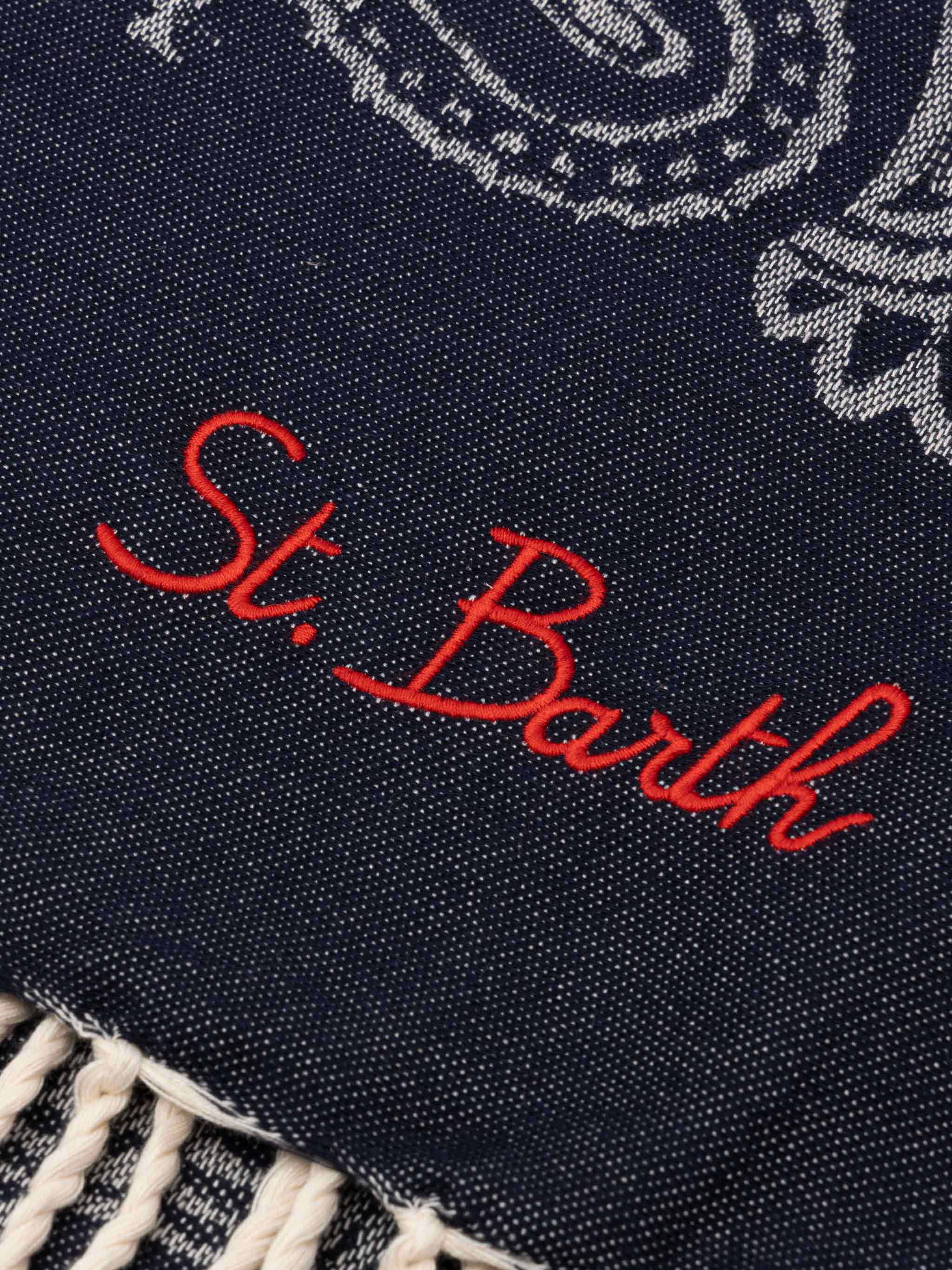 Foutas strandhanddoek van katoen met jacquard bandana