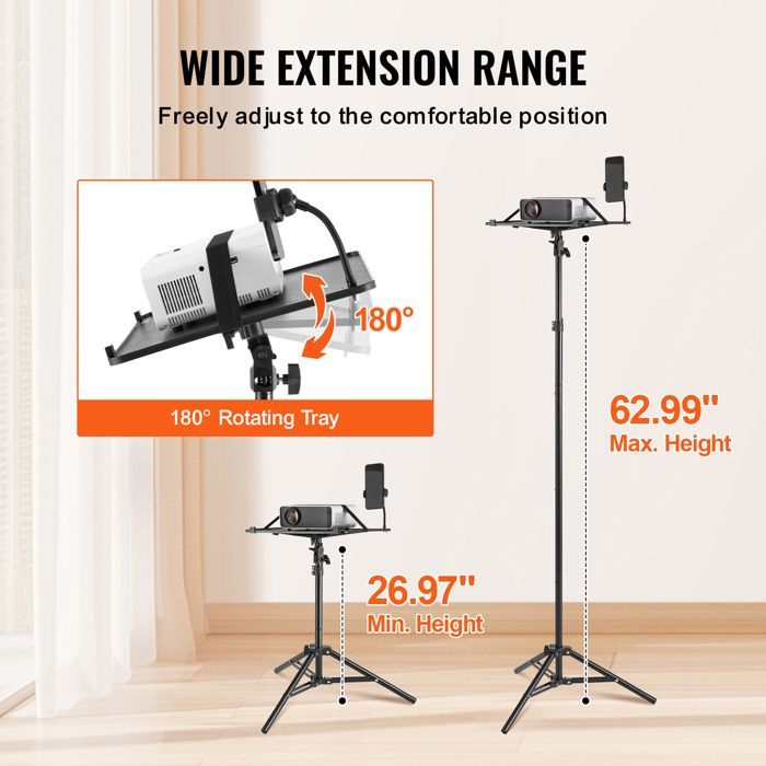 Soporte para proyector - DUOKU - ZG-SJJTY - Altura ajustable 685-1600 mm - Plataforma de ABS - 5 kg máx.
