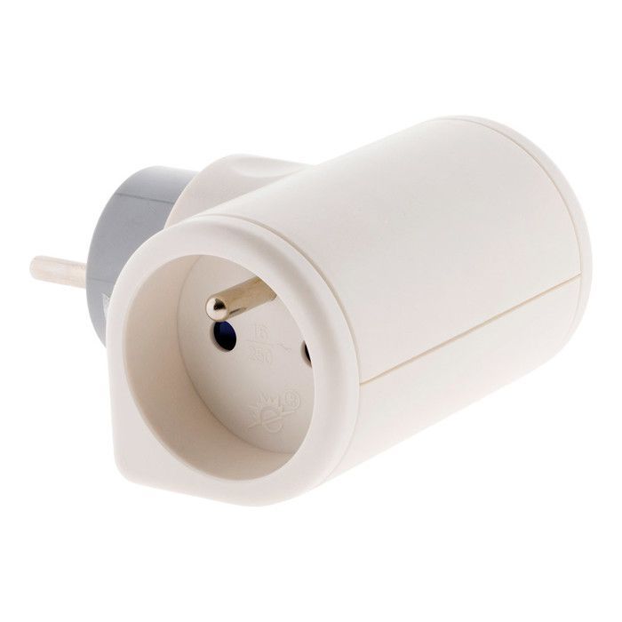 Regleta doble giratoria de 16 A con rotación de 180° - Blanca - Zenitech
