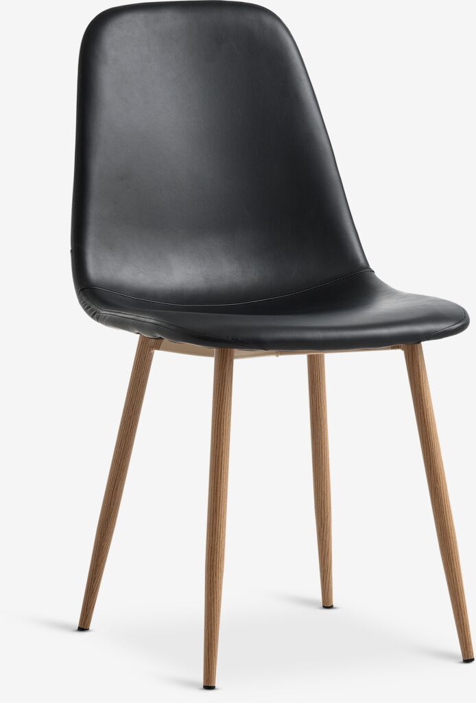 JONSTRUP JONSTRUP Ēdamistabas krēsls Melns Ādas/Ozols