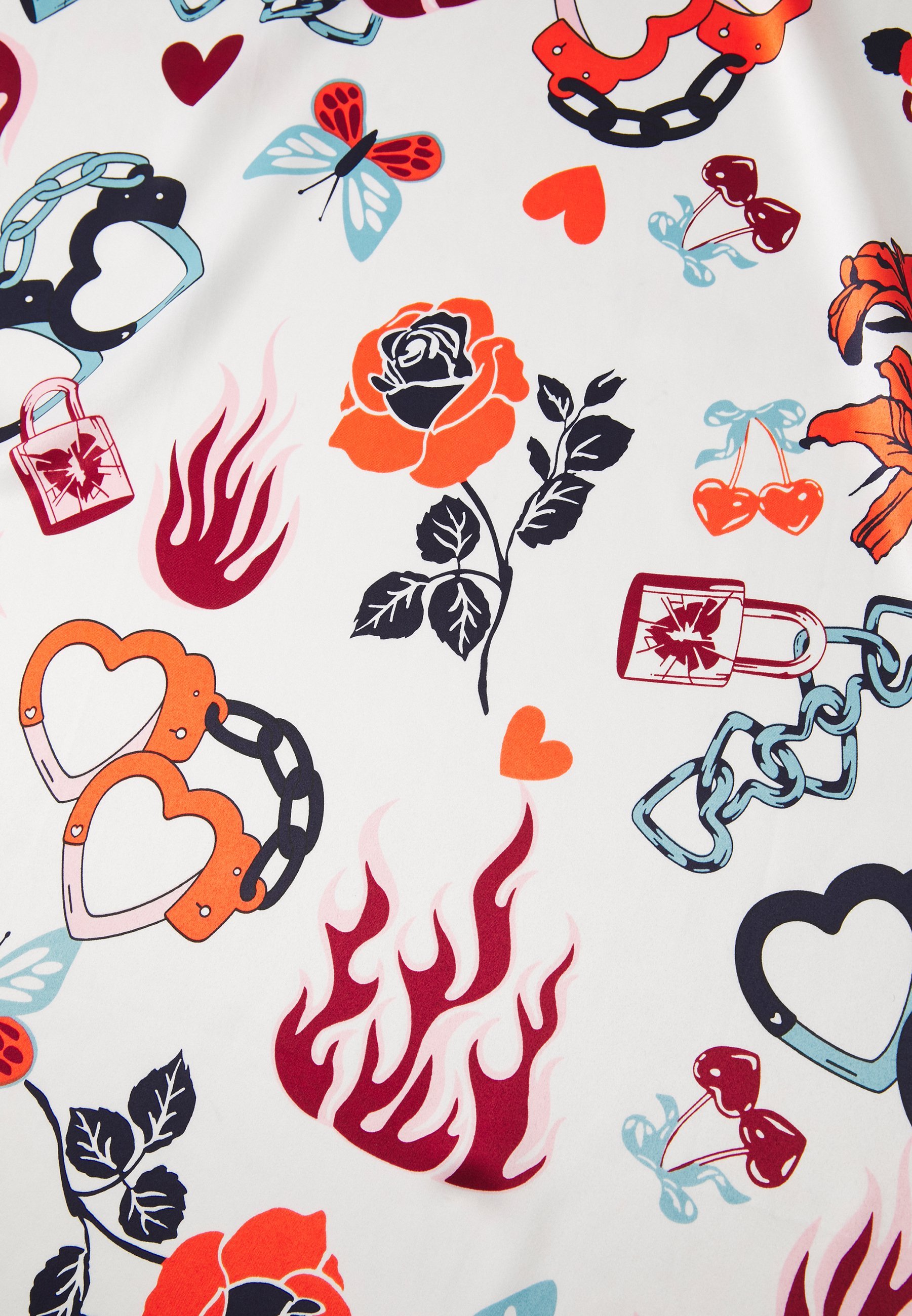 Foulard Even&Odd - bianco sporco/rosa/arancione