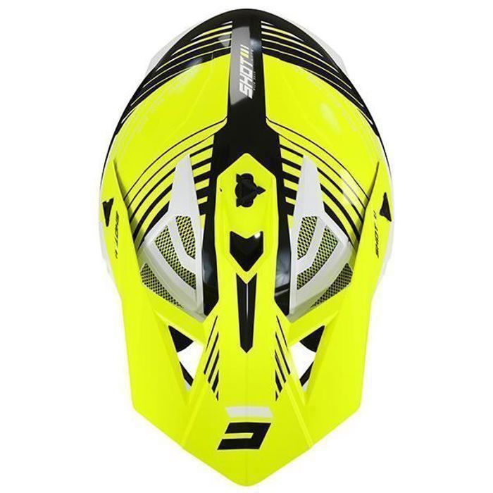 Shot Lite Fury Sort Neon Gul Blank Hjelm