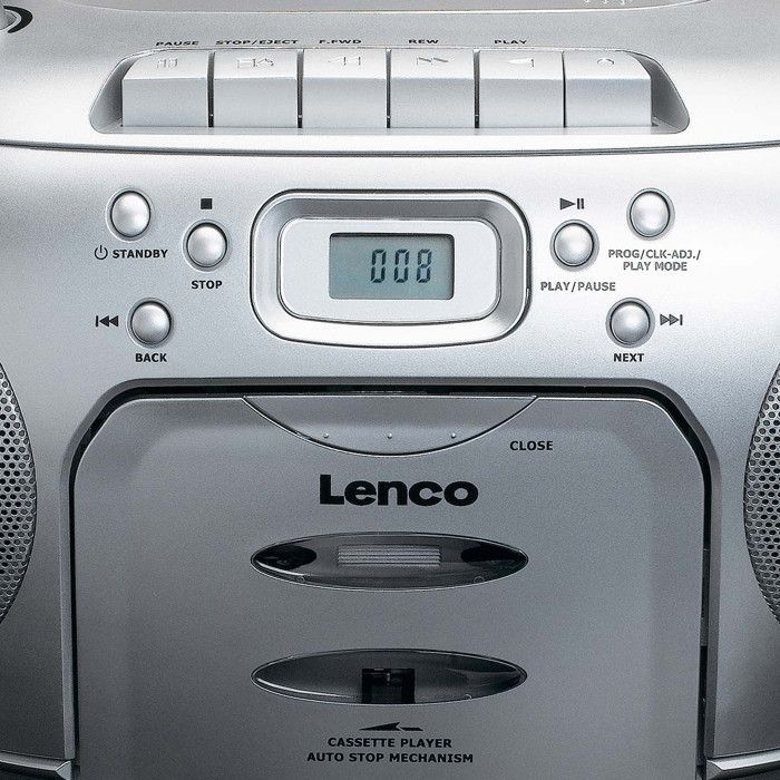 Lenco SCD-420SI - Bärbar stereo CD/FM-radiospelare - Silver