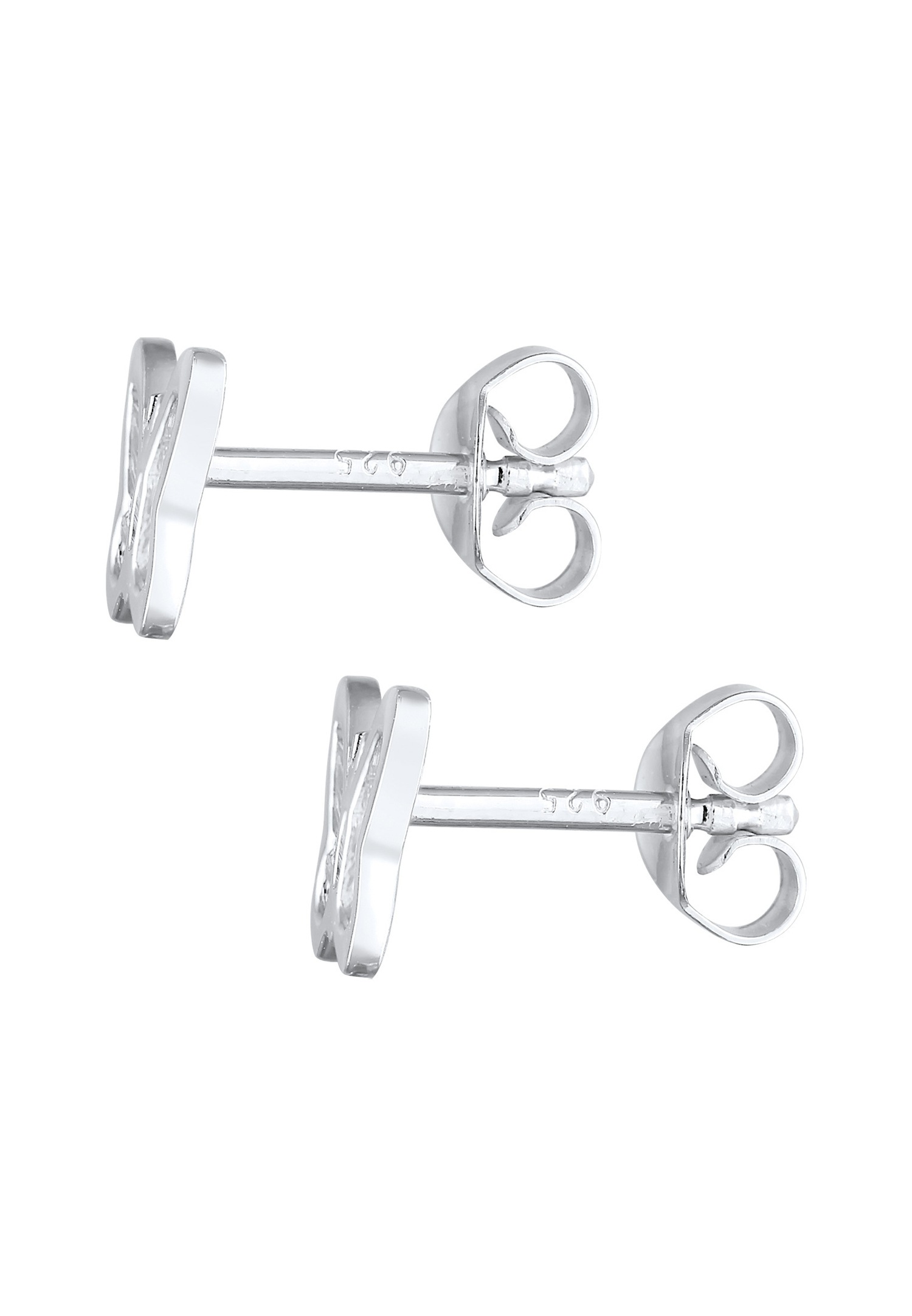 Elli Femmes clous d'oreilles papillon découpé tendance en argent sterling 925