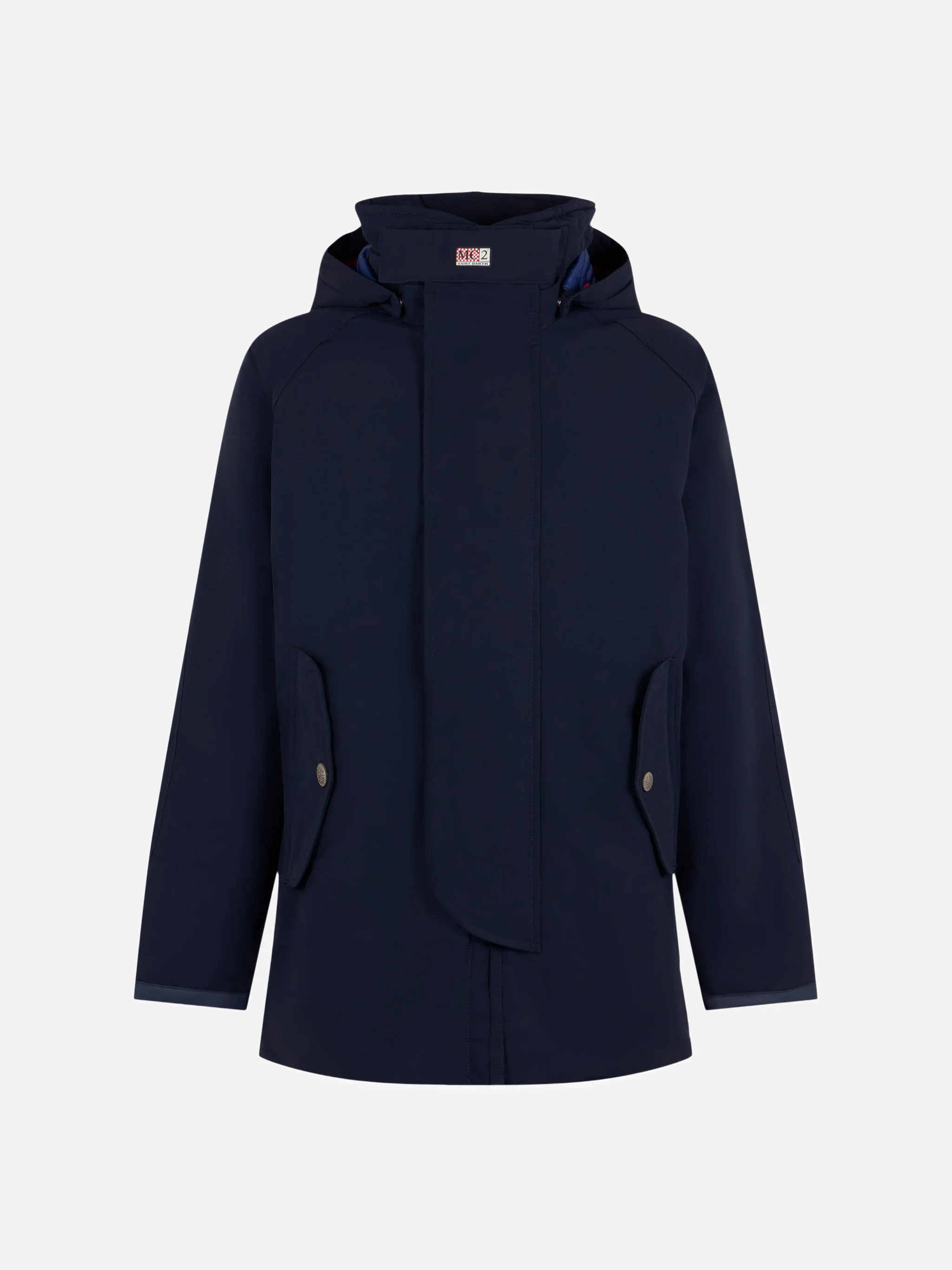 Marineblauwe windjack met capuchon voor heren