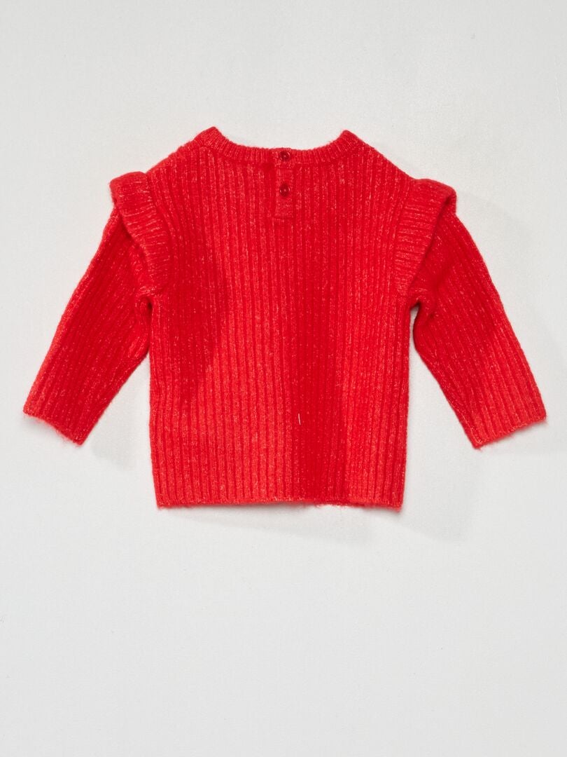 Suéter de tricô estampado - VERMELHO