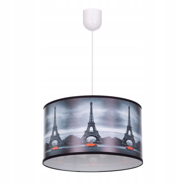Lampa wisząca sufitowa żyrandol nadruk abażur miasto PARYŻ
