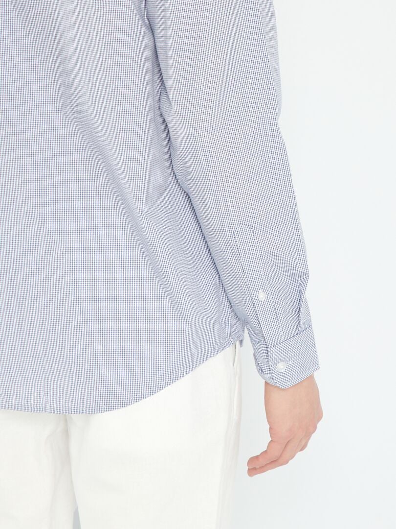 Camisa de cuadros rectos - AZUL