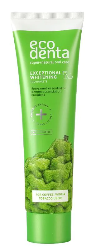 Ecodenta Wybielająca Pasta do zębów z Bergamotką, Eterycznymi Olejkami Cytrynowymi i Kalidentem