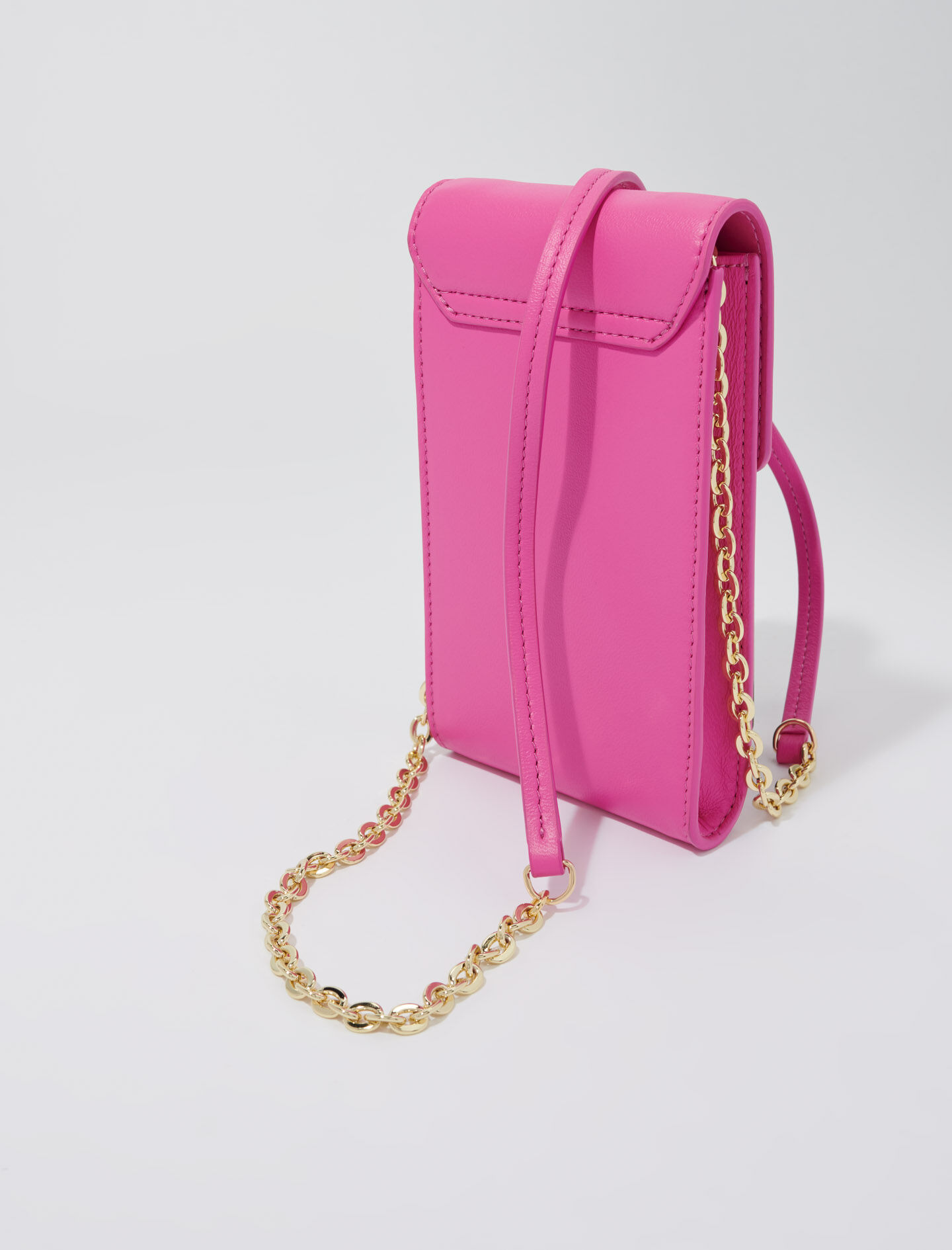 Geantă telefon din piele - Roz fucsia