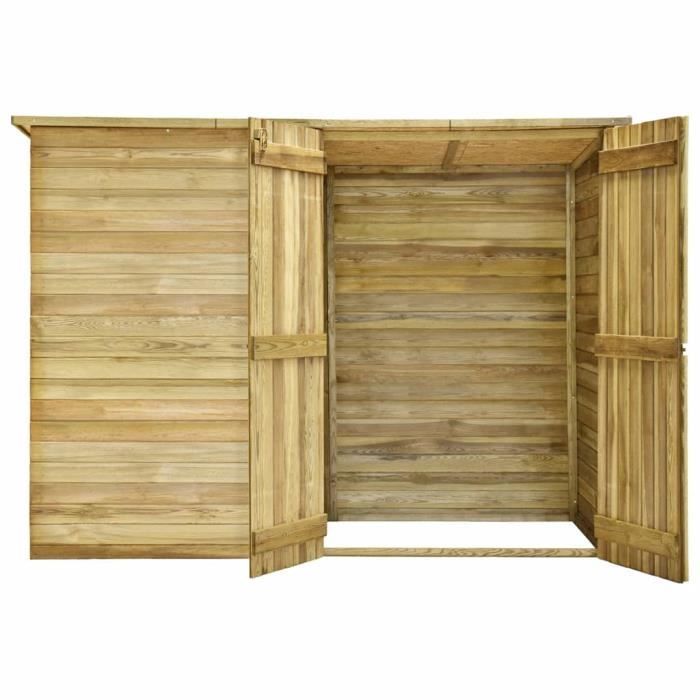Casetta da giardino - VIDAXL - 232x110x170 cm - Legno di pino trattato - Doppia porta - Resistente alle intemperie