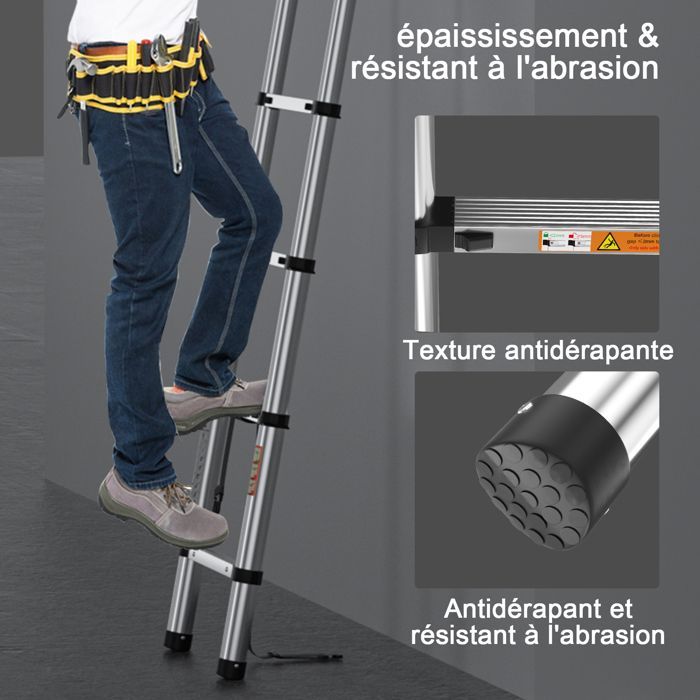 Portable telescopic ladder, 3.8-meter attic ladder, not easy to bend, easy to carry